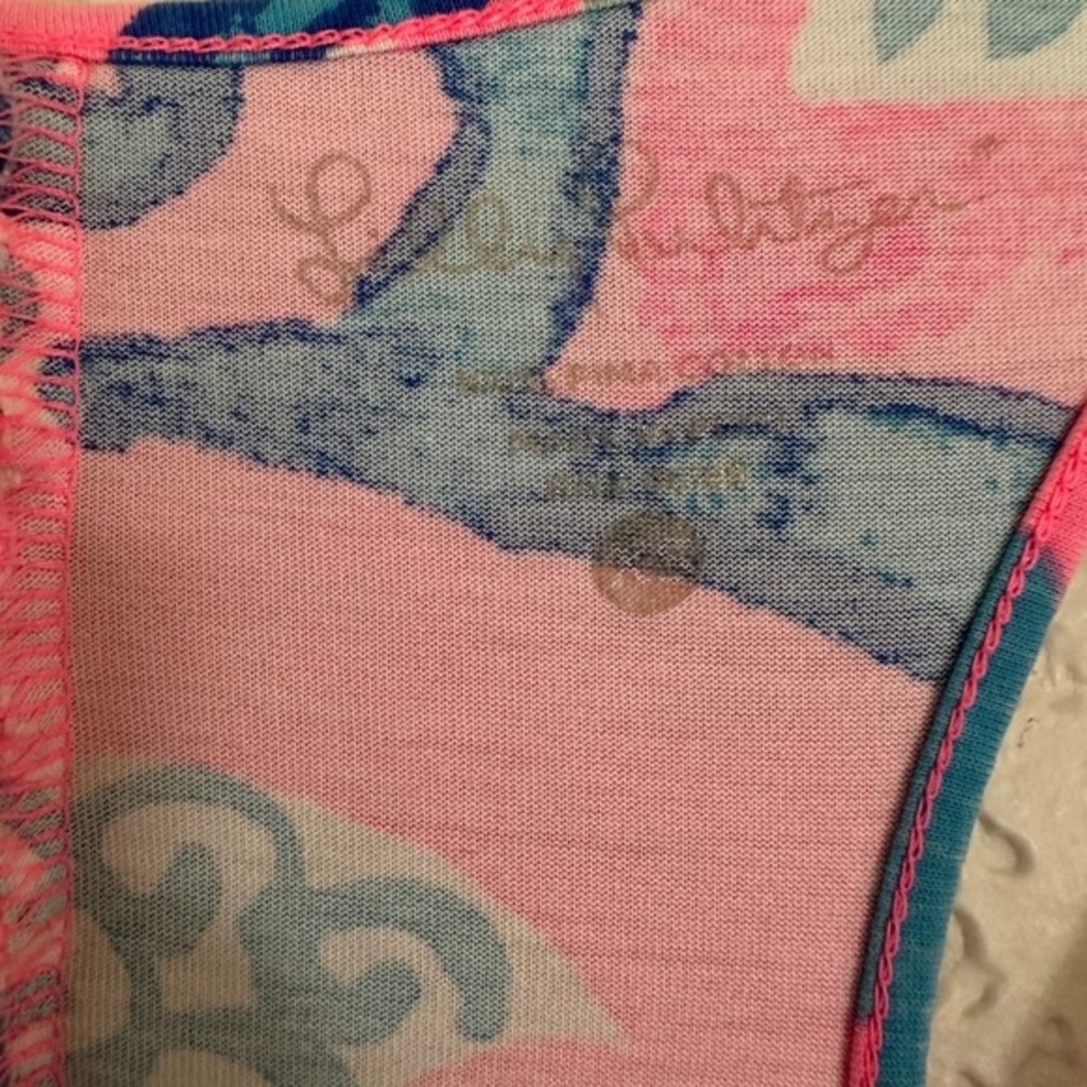 Lilly Pulitzer Tank Dress S Pink Blue Floral Sleeveless  Im So Jelly Coral Reef - Picture 10 of 11